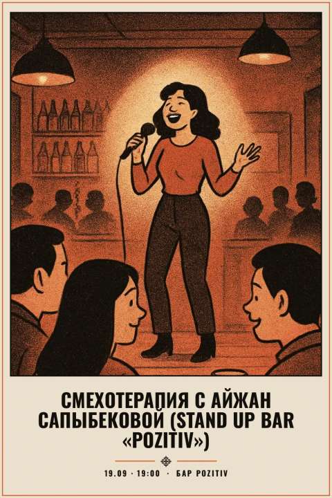 Смехотерапия с Айжан Сапыбековой (Stand Up Bar «Pozitiv») - 1
