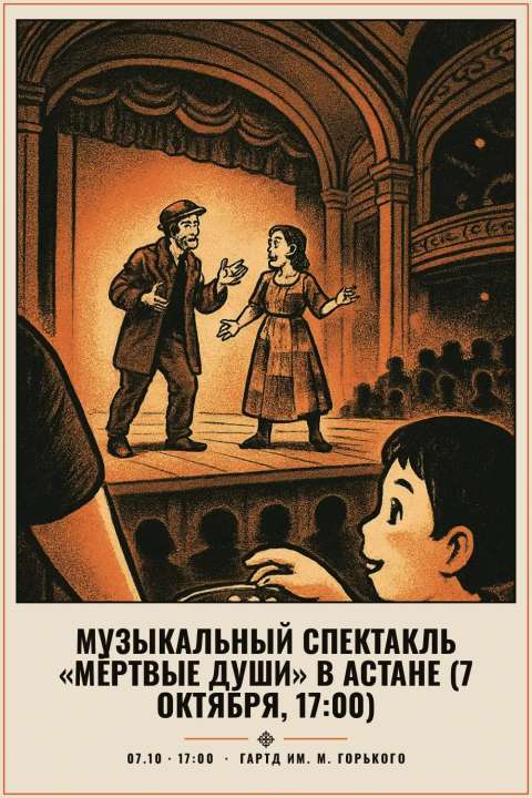Музыкальный спектакль «Мёртвые души» в Астане (7 октября, 17:00) - 1