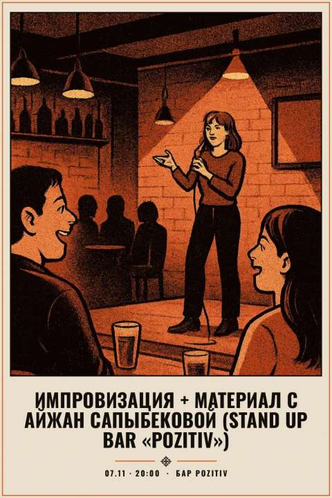 Импровизация + материал с Айжан Сапыбековой (Stand Up Bar «Pozitiv») - 1