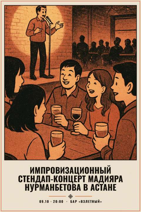 Импровизационный стендап-концерт Мадияра Нурманбетова в Астане - 1