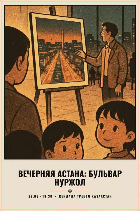 Вечерняя Астана: Бульвар Нуржол - 1