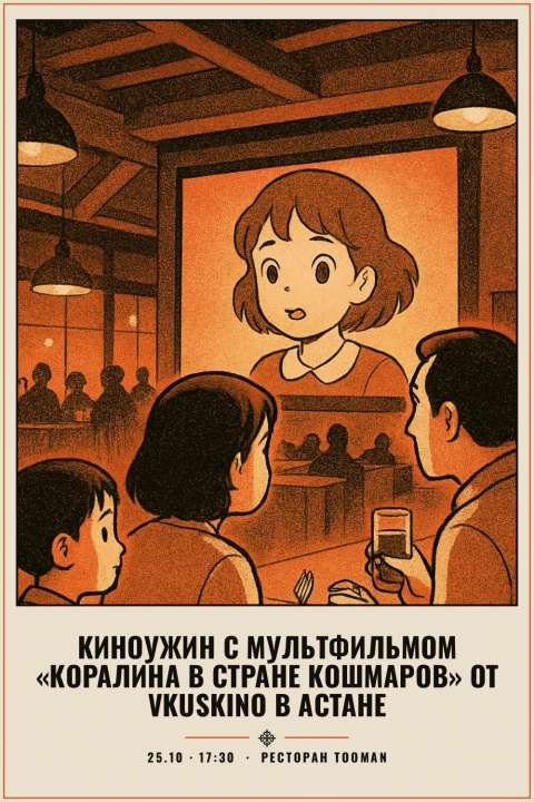 Киноужин с мультфильмом  «Коралина в Стране Кошмаров» от VkusKino в Астане - 1